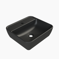 Επικαθήμενος Νιπτήρας Πορσελάνης 46x42cm Cerastyle One III 076307-97 Μαύρο Ματ